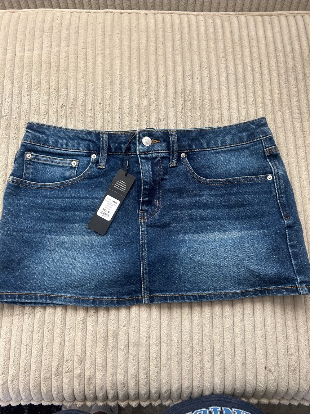 Fashion Nova Dark Blue Denim Mini Skirt